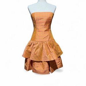 Oscar de la Renta Studio Strapless Orange  Dress